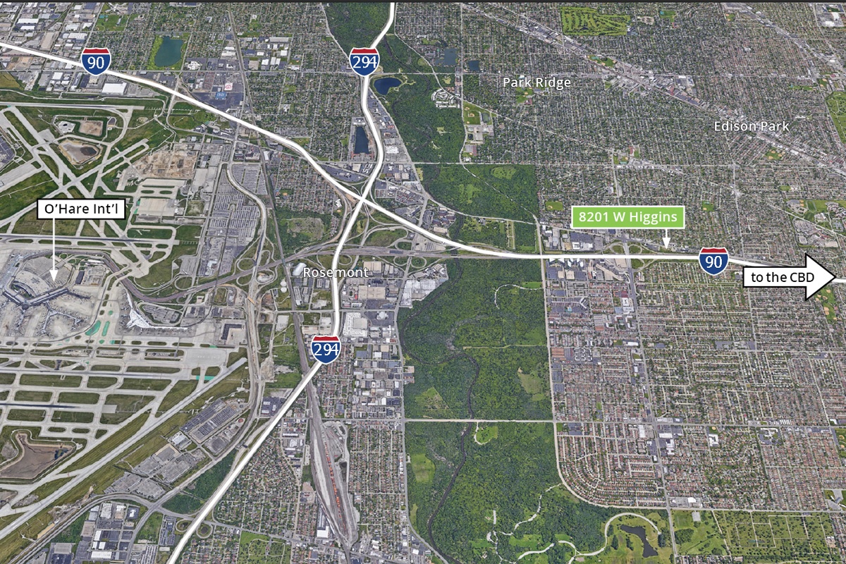 8201 W Higgins Map