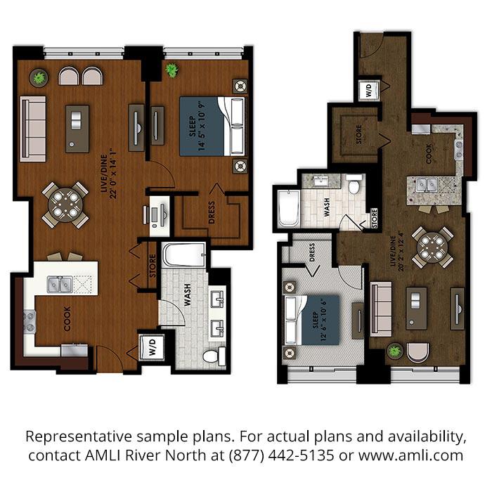 AMLI River North Floor plan