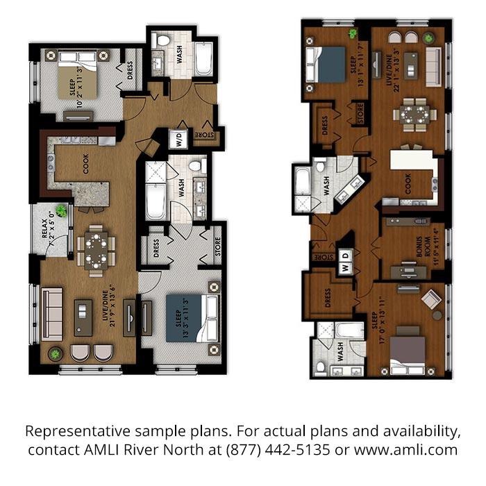 AMLI River North Floor plan