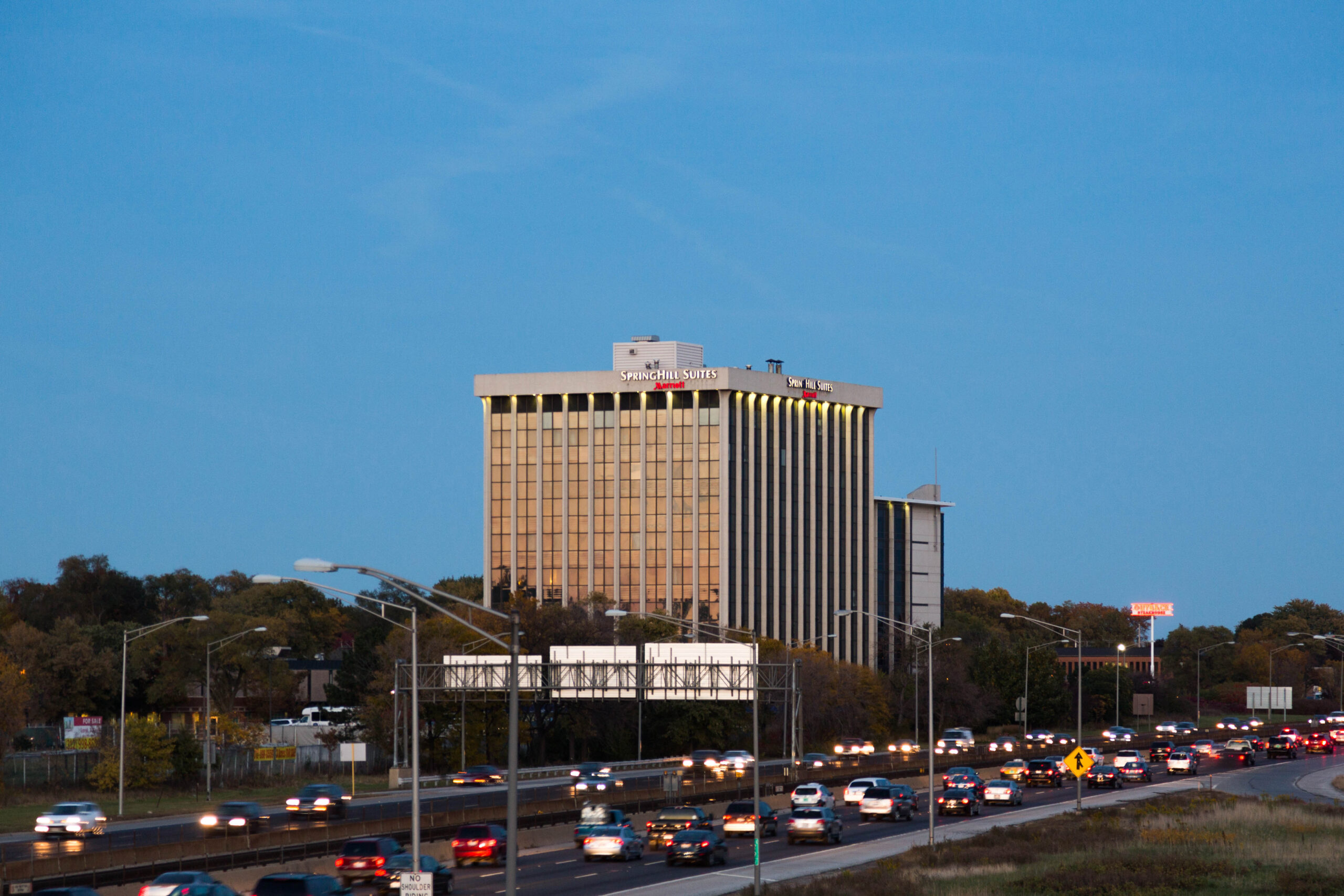 8101 W Higgins Building Dusk