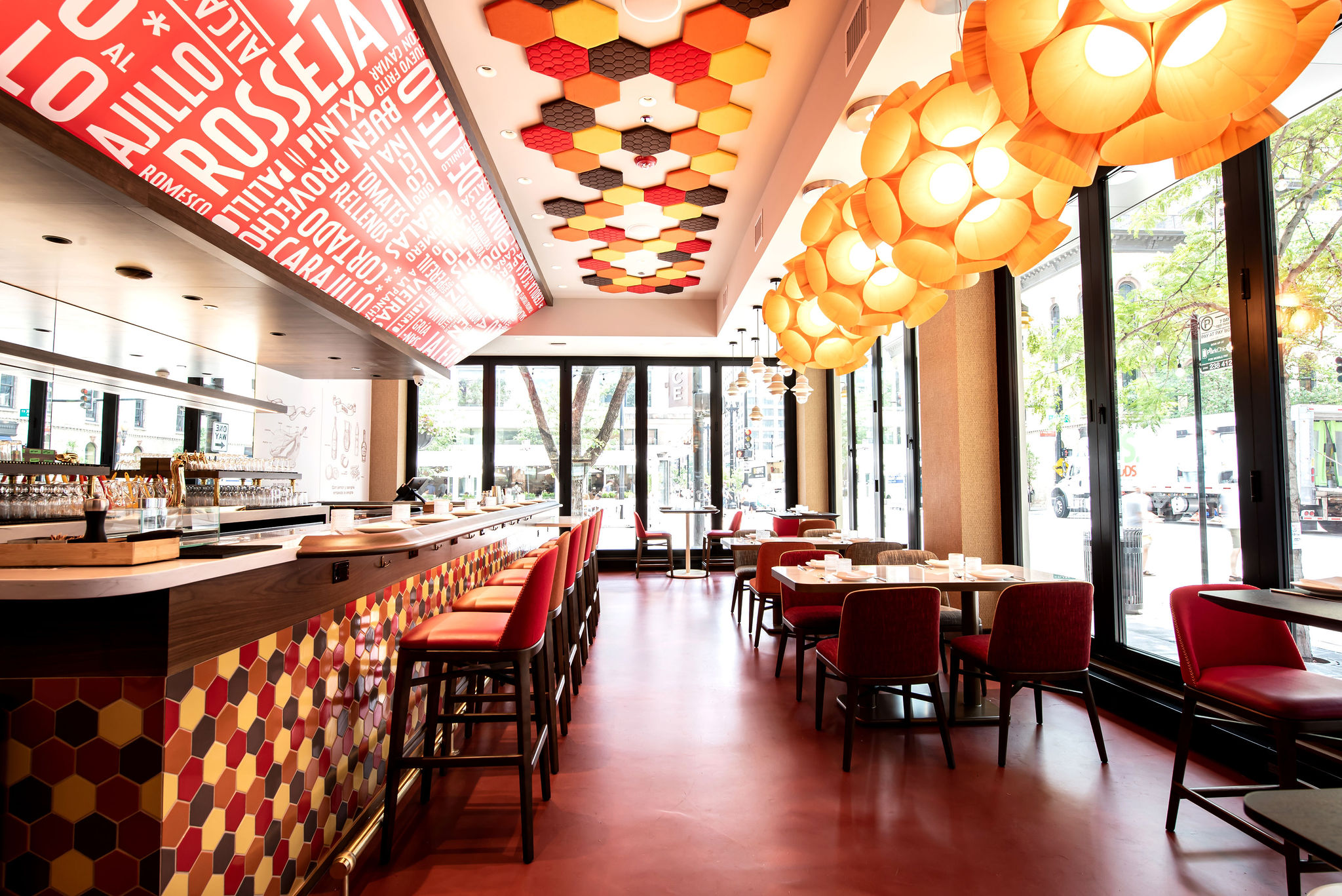 500 N Clark Building Interior Jaleo Restaurant Tables