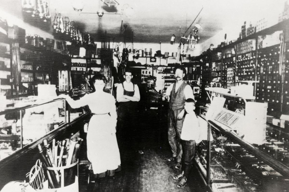 Wienecke Court Building Store Interior with People